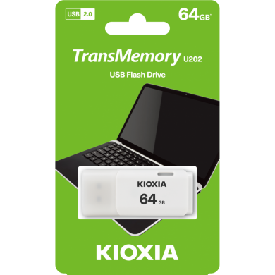 64GB USB2.0 KIOXIA BEYAZ USB BELLEK LU202W064GG4