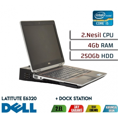 DELL LATITUDE E6320 İNTEL İ5 2.NESİL İŞLEMCİ 4GB RAM 250GB HDD NOTEBOOK