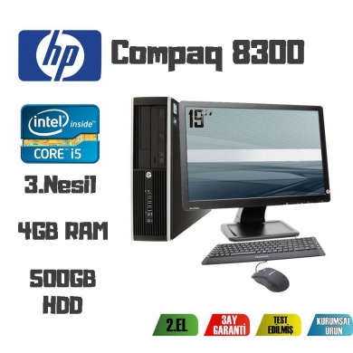 HP Compaq 8300 Core i5-3470 CPU+4GB RAM+500GB HDD+19'' Monitör