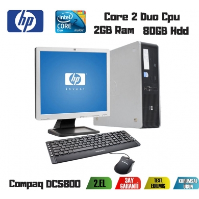 HP Compaq DC5800 Core 2 Duo 2Gb Ram 80Gb Hdd 17'' Monitör Takım