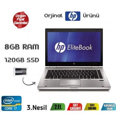 HP ELITEBOOK 8470P İntel Core i7-3540M 8GB 120GB SSD Notebook