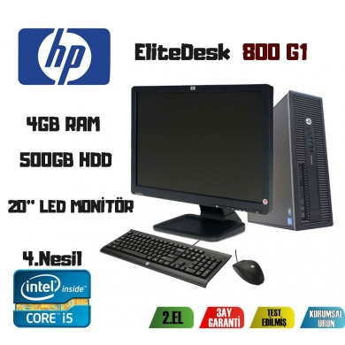 HP ELITEDESK 800 G1 i5-4570 CPU+500GB HDD+4GB RAM 20'' LED MONİTÖR