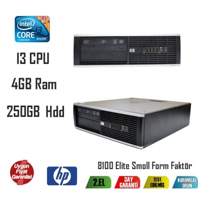 Hp 8100 Elite Form Factor İ3 CPU 4GB RAM 250GB HDD Masaüstü PC