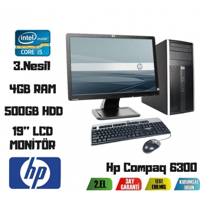 Hp Compaq 6300 İ5-3470 3.20 Ghz+4GB RAM+500GB HDD 19'' Monitör