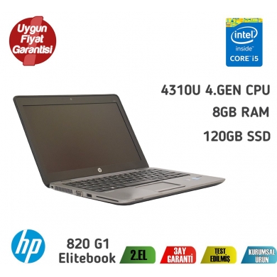 Hp Elitebook 820 G1 Intel Core İ5-4310U 8GB 120GB SSD Notebook
