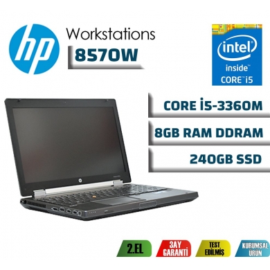 Hp Elitebook Workstation 8570W İ5-3360M 8GB RAM 240GB SSD K1000