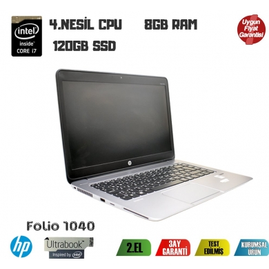 Hp Ultrabook Folio 1040 İ7 4.Nesil 8GB RAM 120GB SSD Notebook