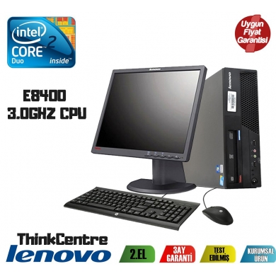 Lenovo ThinkCentre Core2 E8400 2Gb Ram 160Gb Hdd 17'' Monitör